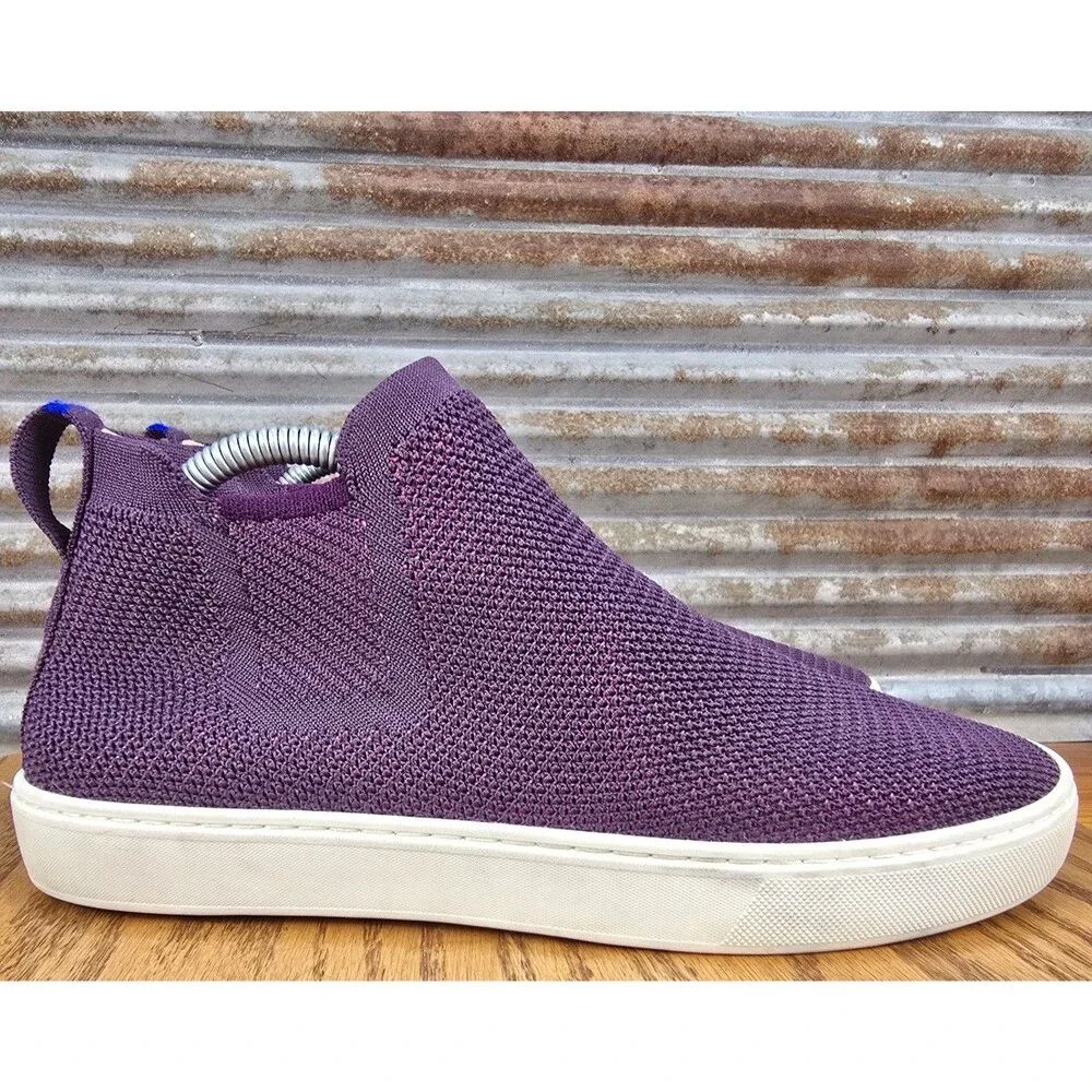 Rothy's Shoes Womens 9.5 The Chelsea Boot Bootie Ankle Knit Pull on Purple